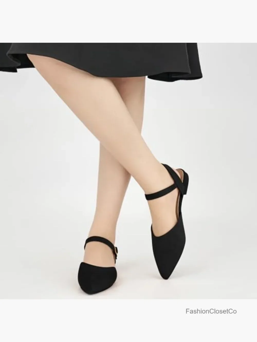 Closed Pointed Toe Dressy Flats - Comfortable Business Casual Walking Sandals - Picture 6 of 7